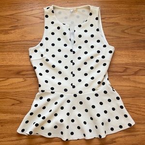 Polka Dot Peplum Top